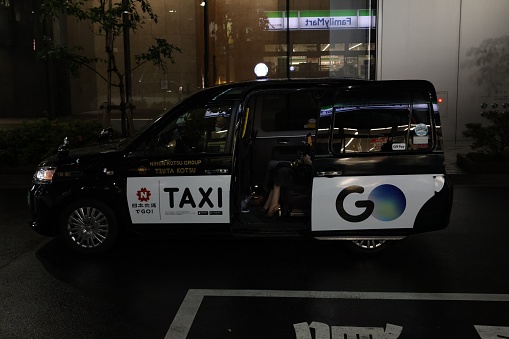 A random taxi in Toyko dropping off a customer