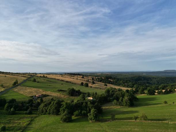 istock Landscape of green fields 1417020032
