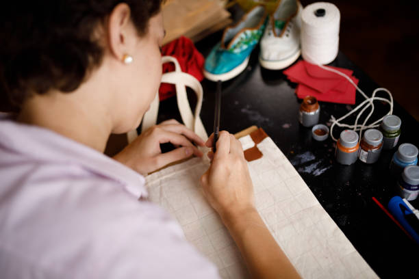 istock Top view of reusable bag being painted 1417021291