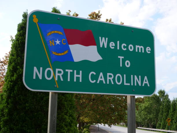 Welcome to North Carolina Sign Welcome to North Carolina Sign mendocino county photos stock pictures, royalty-free photos & images