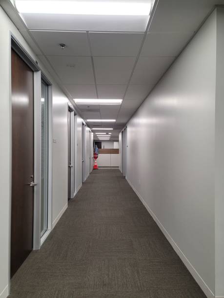 istock Vertical shot of an empty office hallway 1417021653