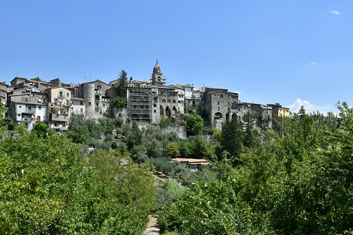 The countryside landscape around Cusano Mutri, a medieval village in the province of Benevento.