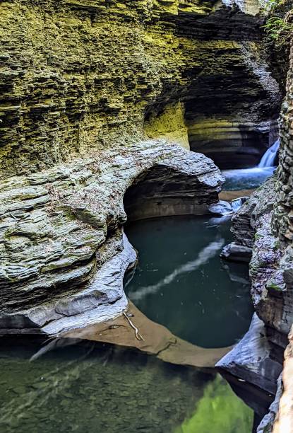 istock Vertical shot of a creek through beautiful rocky cliffs 1417027330