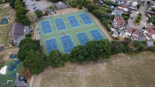istock High up view of tennis courts 1417028373