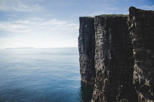 istock Slave Cliff in the Faroe Islands on a calm day with a clear sky, Denmark 1417033352