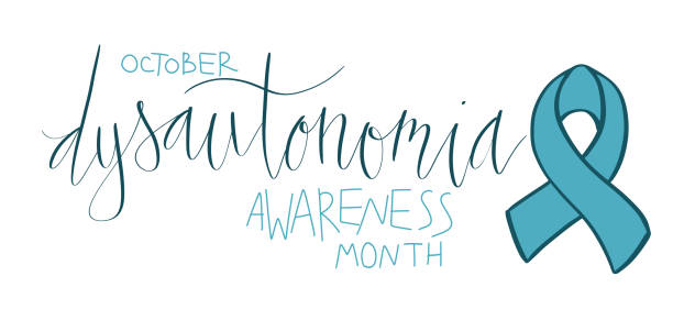 istock Dysautonomia Awareness Month October promotion banner template with support ribbon. 1417033680