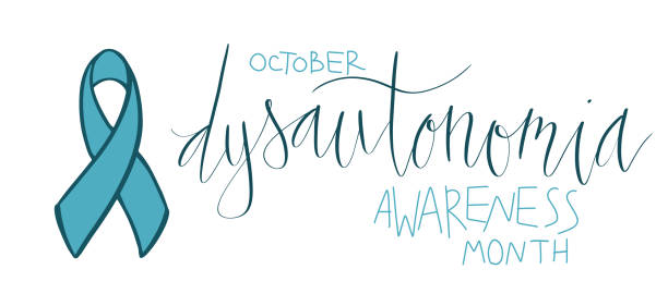 istock Dysautonomia Awareness Month October promotion banner template with support ribbon. 1417033683