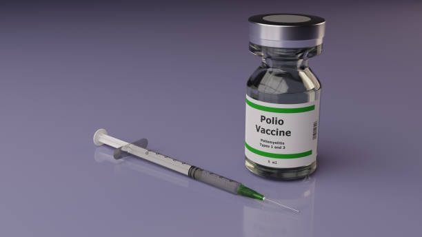 Polio Vaccine and syringe Polio vaccine vial with a syringe polio photos stock pictures, royalty-free photos & images