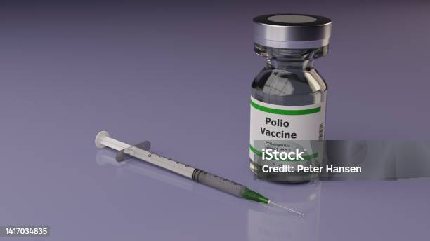 Polio Vaccine And Syringe Stock Photo - Download Image Now - Polio Vaccine, Polio, Bottle