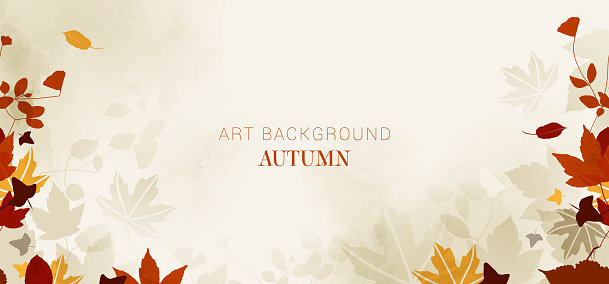 Autumn image watercolor background texture