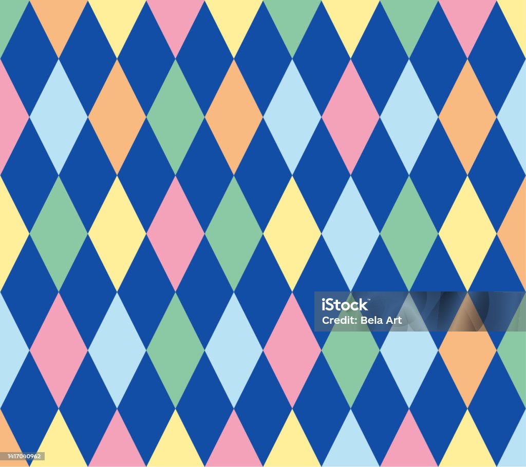 Rhombus Shape/color Pattern Of Colored Rhombuses Special For Backgrounds And Textiles Stock ...