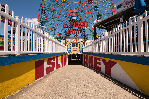 A ferris wheel in an amusement park