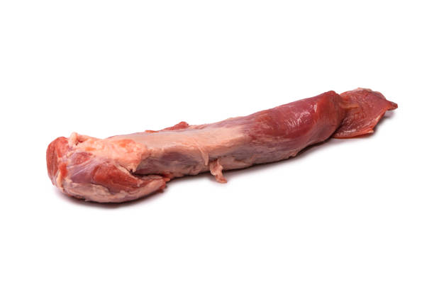 istock Raw pork tenderloin isolated on a white background. 1417045585