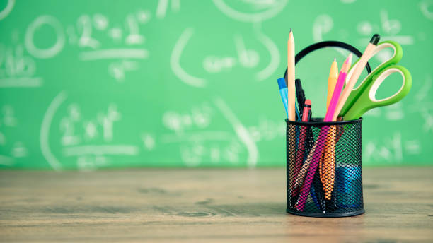 istock School books and pencils on desk, education concept 1417046650