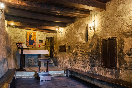 Chapel in the 'Le Celle' Franciscan hermitage, located just outside Cortona, founded in 1211 by San Francesco of Assisi himself