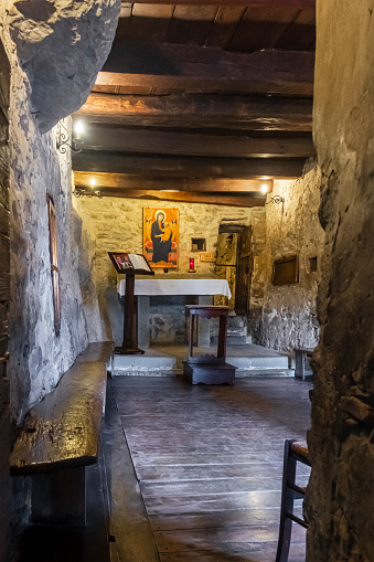 Chapel in the 'Le Celle' Franciscan hermitage, located just outside Cortona, founded in 1211 by San Francesco of Assisi himself