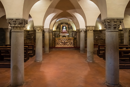 Crypt in the Santa Maria delle Pieve, church in the old town of Arezzo