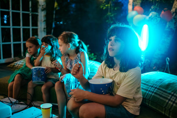 istock Birthday party with a movie 1417049009
