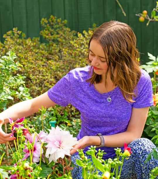 istock Rebecca's mindful moment within the Dahlia garden. 1417051417
