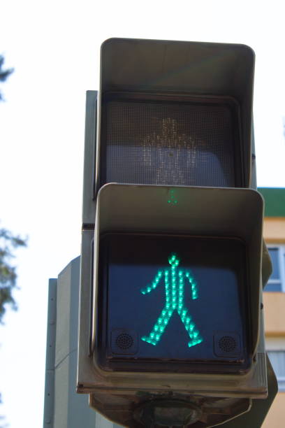 istock Traffic light to regulate pedestrian crossing in the city 1417056900
