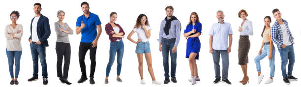 istock Casual people set gesture on white 1417059788