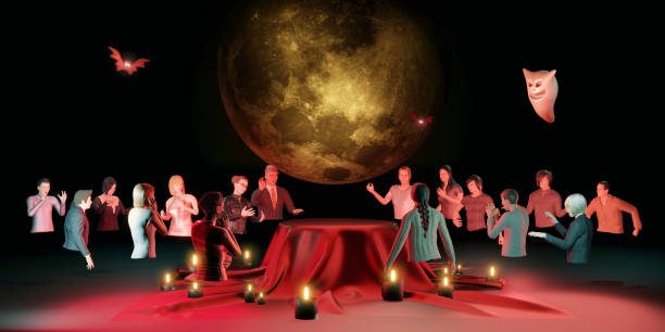 Metaverse Avatars Halloween Party Social Networks People & Events Social Connect Metaverse 3D Illustrations