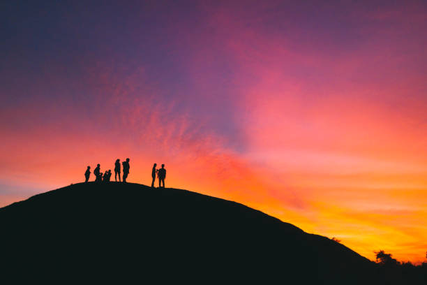Free Stock Photo of Group of People Standing on Top of a Hill ...