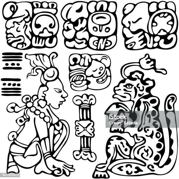 Mayan Rabbit Glyph Mayan Glyphs Set Stock Illustration - Download Image Now - American ...