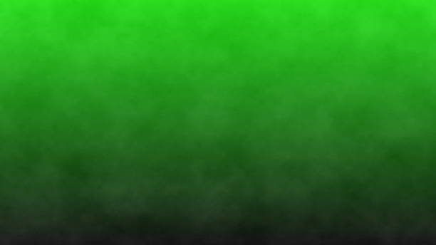 Dark smoke on a green screen, chroma key background. 3d illustration.