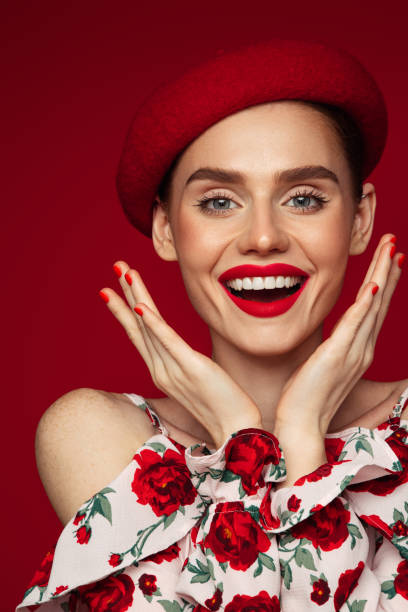 istock Beautiful emotional woman with bright make-up 1417074229