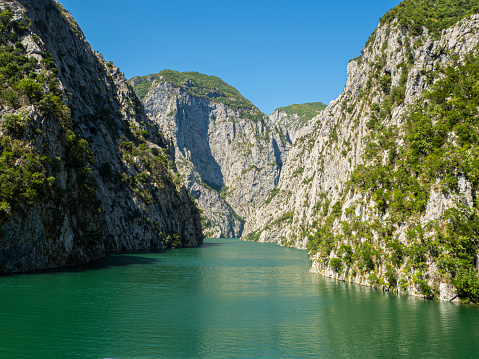 Koman lake in Albania