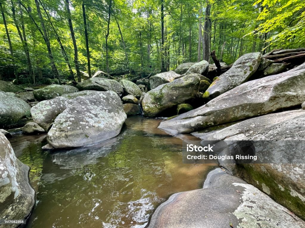 Swimming Hole - Shenandoah National Park Rose River Hiking Trail - Shenandoah National Park Appalachia Stock Photo