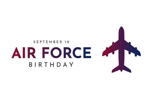Air Force Birthday card, September 18. Vector