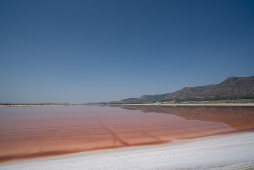 red lake, salt flat, manufacturing, natural reserve, industry