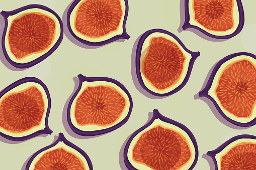 Cut figs isolated on a white background.