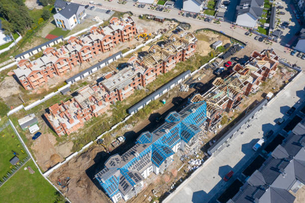 istock Terraced Houses under Construction, Aerial View 1417086989