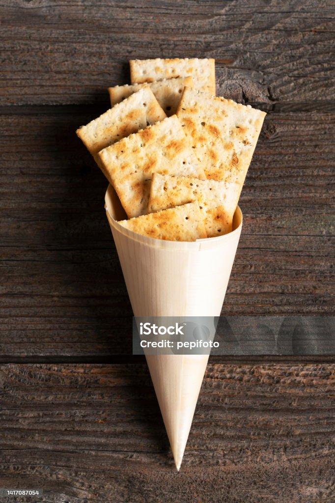 Snacks in cone Above Stock Photo