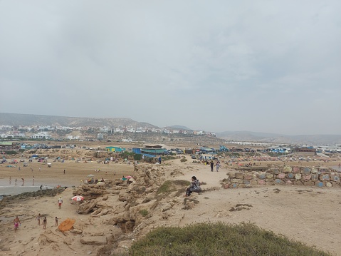 Shanty town with corrugated iron buildings near Cape Town