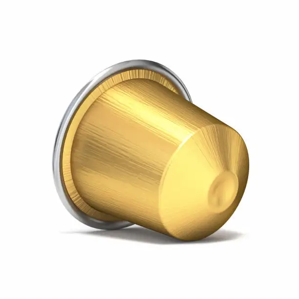 Photo of Golden coffee capsule 3D