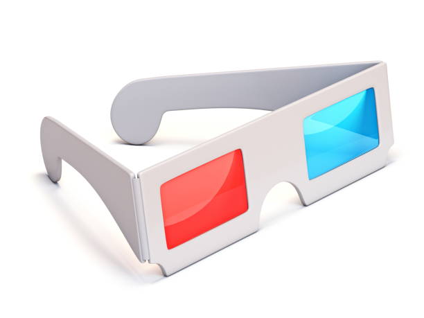 3D glasses side view 3D 3D glasses side view 3D rendering illustration isolated on white background 3 d glasses stock pictures, royalty-free photos & images