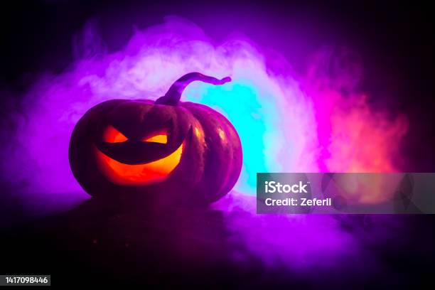 Halloween Pumpkin Traditional Holiday Decoration Useful As Greeting Card Stock Photo - Download Image Now