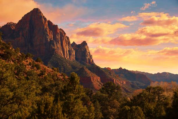 istock Zion Mountain at Sunset 1417101377