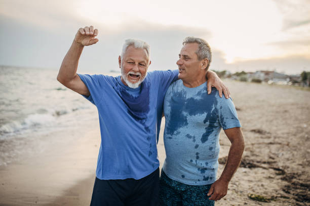 istock Senior men sweaty after exercising 1417104417