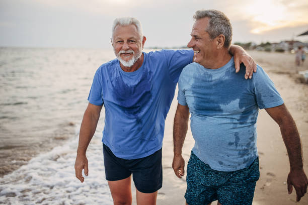 istock Senior men sweaty after exercising 1417104473