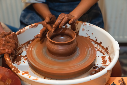 Adult Student at the Ceramic Workshop