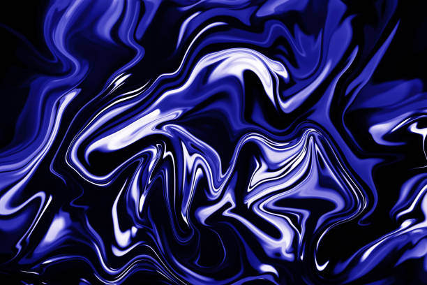 istock Marble Ink Abstract Sea Navy Blue White Liquid Breaking Wave Surf Swirl Pattern Black Background Night Wind Lava Morphing Gradient Color Fantasy Texture Retro Style 1417105988