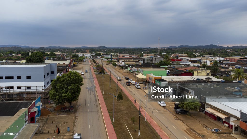 Aerial View Of The City Of Colniza In Mato Grosso Stock Photo - Download  Image Now - Avenue, Brazil, City - iStock