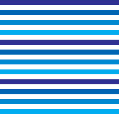 Vector seamless pattern of colorful blue stripes on a square white background.