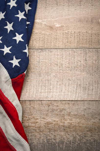 istock Vintage American Flag on Wood 1417144752