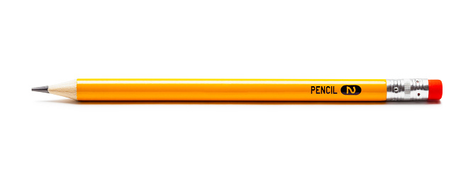 Pencil on white background - macro